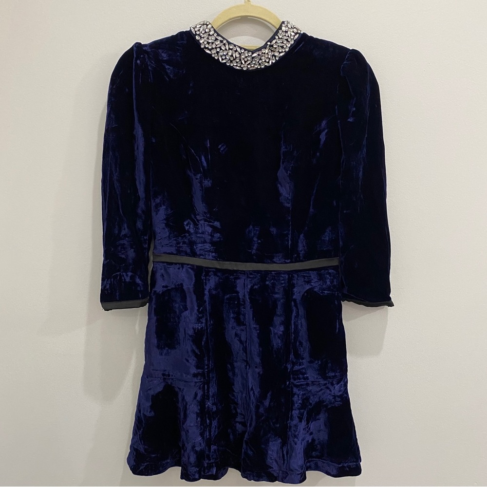 Velvet Open Back Romper - Picture 3 of 16